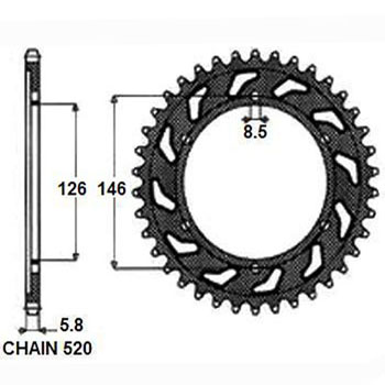 SUNSTAR 1-3577-48 - ZĘBATKA NAPĘDZANA TYŁ MOTO. SUNSTAR