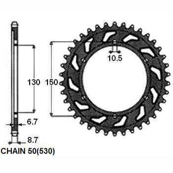SUNSTAR 1-5601-41 - ZĘBATKA NAPĘDZANA TYŁ MOTO. SUNSTAR