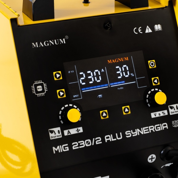 Magnum Technology U MI 230/2AL SY - SPAWARKA INWERTEROWA MAGNUM MIG 230-2 ALU SYNERGIA 230V-200A 400V-230A