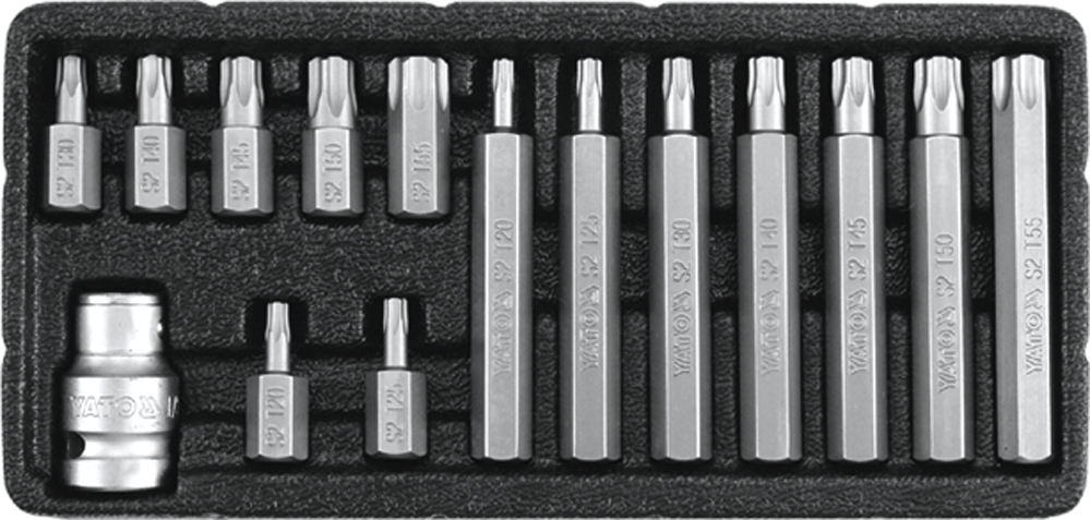 YATO YT-0417 - ZESTAW KOŃCÓWEK WKRĘTAKOWYCH TORX SECURITY. T20-T55. 15 CZ.