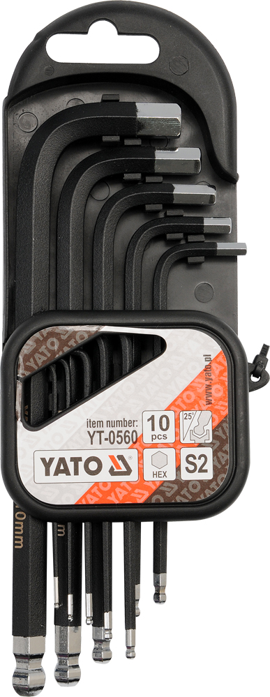 YATO YT-0560 - ZESTAW KLUCZY IMBUSOWYCH 10SZT