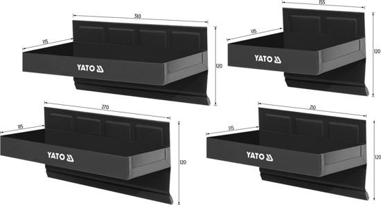 YATO YT-08682 - ZESTAW PÓŁEK MAGNETYCZNYCH 4 SZTUKI