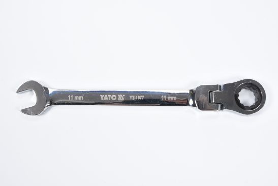 YATO YT-1677 - KLUCZ PŁASKO-OCZKOWY 11 MM Z GRZECHOTKĄ I PRZEGUBEM
