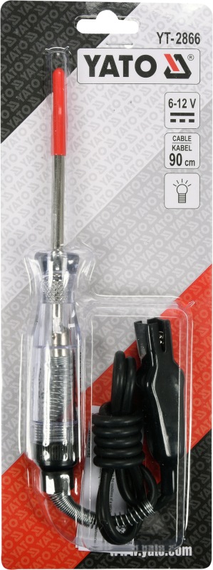 YATO YT-2866 - SAMOCHODOWY PRÓBNIK NAPIĘCIA 6-12V. KABEL 90CM