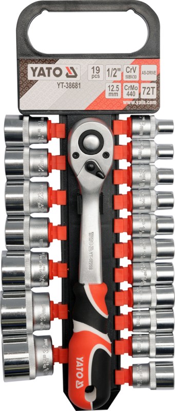 YATO YT-38681 - KOMPLET NASADEK Z GRZECHOTKĄ 1-2 19 CZ.