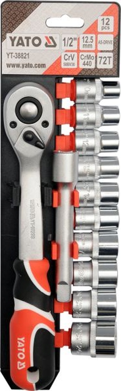 YATO YT-38821 - KOMPLET NASADEK Z AKCESORIAMI 1-2. 12CZ