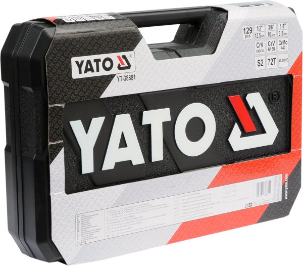 YATO YT-38881 - ZESTAW NARZĘDZIOWY 1-4. 3-8. 1-2 KPL 129 SZT