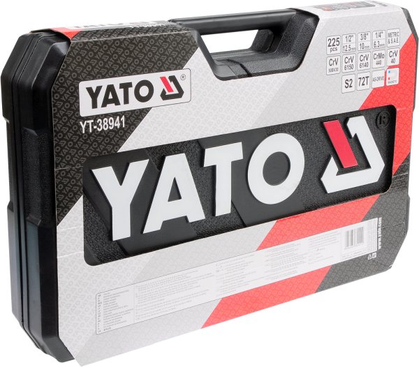 YATO YT-38941 - ZESTAW NARZĘDZIOWY 1-4. 3-8. 1-2 KPL 225 SZT