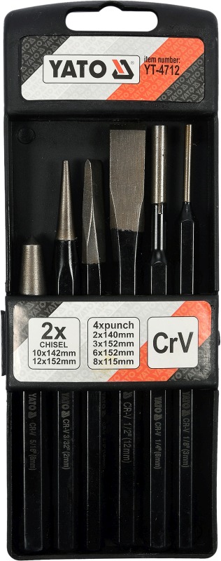 YATO YT-4712 - ZESTAW PRZECINAKÓW I PUNKTAKÓW 6 CZ.