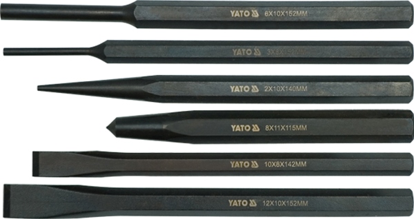 YATO YT-4712 - ZESTAW PRZECINAKÓW I PUNKTAKÓW 6 CZ.