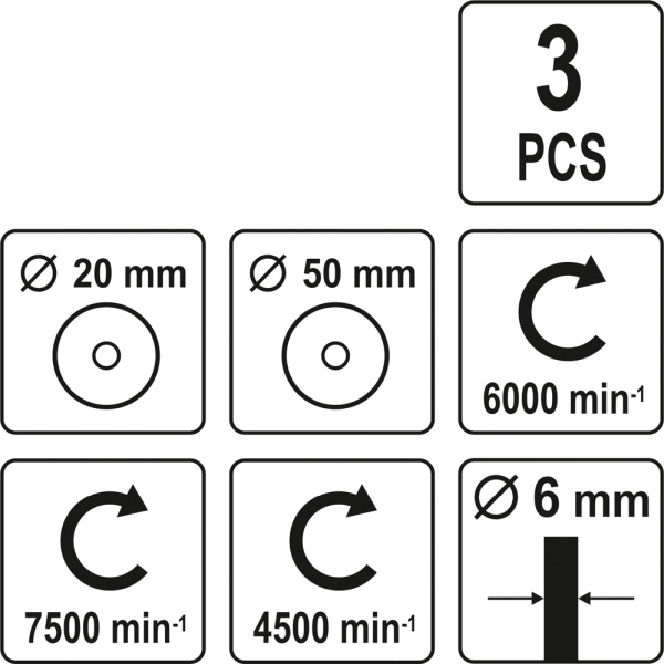YATO YT-4755 - ZESTAW 3SZT SZCZOTEK MOSIĘŻNYCH