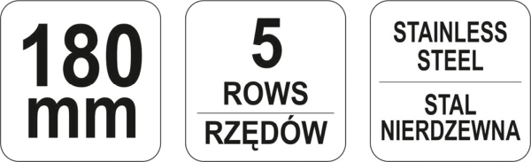 YATO YT-6340 - SZCZOTKA DRUCIANA.DRUT NIERDZEWNY.5 RZĘDÓW ZE SKROBAKIEM.RĘKOJEŚĆ PLASTIKOWA