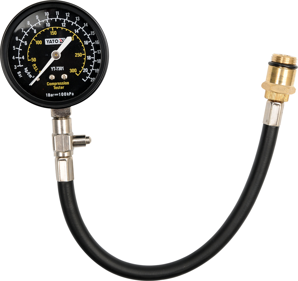 YATO YT-7301 - MIERNIK CIŚNIENIA SPRĘŻANIA. ADAPTER GWINTOWANY  0-21[BAR]