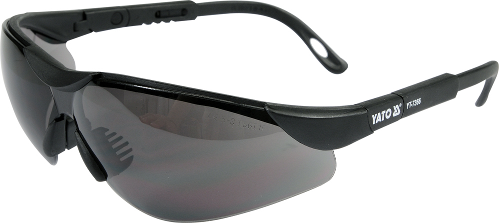 YATO YT-7366 - OKULARY OCHRONNE CZARNE PRZYCIEMNIANE TYP 91659