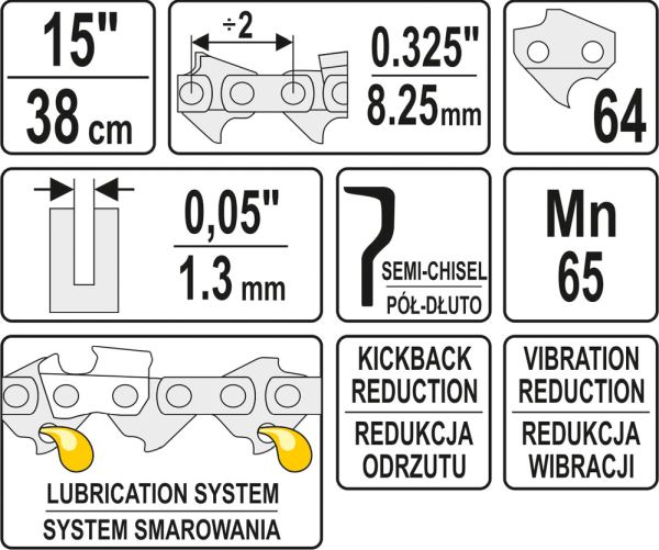 YATO YT-84945 - ŁAŃCUCH TNĄCY DO PILARKI 15 .325