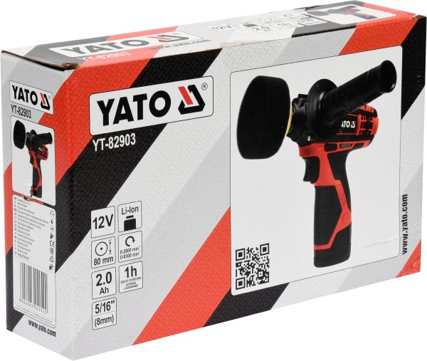 YATO YT-82903 - POLERKA AKUMULATOROWA 12 V 2 AH. 80 MM. 2 BIEGI
