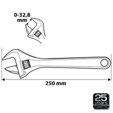 NEO TOOLS 03-012 — KLUCZ NASTAWNY 250 MM, ZAKRES 0-33 MM