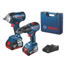 BOSCH Diagnostics 06019K0003 — ZESTAW KLUCZ UDAROWY GDS 18V 400NM, WKRĘTARKA GSB 18V 50NM, 1 X 5AH, 1 X 2AH,  Ł...
