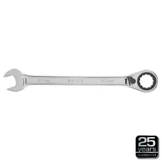 NEO TOOLS 09-334 — KLUCZ PŁASKO-OCZKOWY Z GRZECHOTKĄ I PRZEŁĄCZNIKIEM, 22 MM