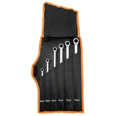 NEO TOOLS 09-370 — KLUCZE OCZKOWE Z GRZECHOTKĄ, DŁUGIE, ZESTAW 6 SZT., 8 - 19 MM, MIĘKKIE ETUI