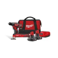 Zestaw elektronarzędzi 2 szt., akumulatorowa/e: Narzędzie wielofunkcyjne  Wkrętarko-wierta MILWAUKEE 4933441250