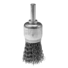 TGR 57T431 — SZCZOTKA DRUCIANA PĘDZELKOWA 24 MM, DRUT KARBOWANY, STALOWY, Z TRZPIENIEM 6 MM