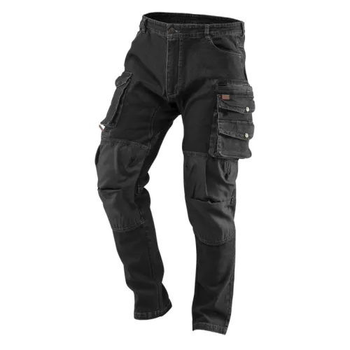SPODNIE ROBOCZE DENIM, CZARNE, ROZMIAR L