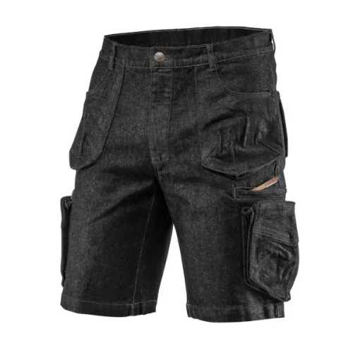 KRÓTKIE SPODENKI ROBOCZE DENIM, CZARNE, ROZMIAR L