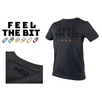 KOSZULKA T-SHIRT Z NADRUKIEM, FEEL THE BIT, ROZMIAR M