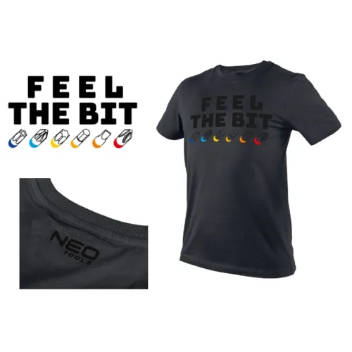 KOSZULKA T-SHIRT Z NADRUKIEM, FEEL THE BIT, ROZMIAR XL