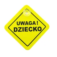 NAKLEJKA NA PRZYSSAWKĘ UWAGA DZIECKO