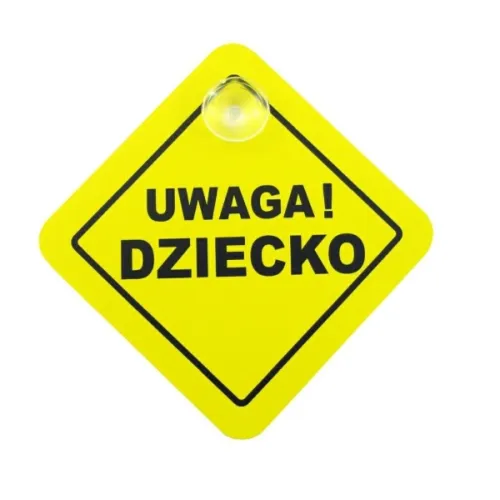 NAKLEJKA NA PRZYSSAWKĘ UWAGA DZIECKO
