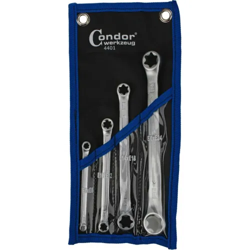 KLUCZE OCZKOWE TORX E6-E24, 4 SZT.