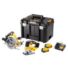 DEWALT DCK2012P2T-QW — ZESTAW WYRZYNARKA DCS334, PILARKA DCS570, 2X5AH, ŁADOWARKA, WALIZKA