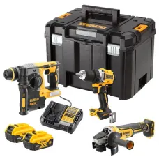 DEWALT DCK330P2T-QW — ZESTAW WKRĘTARKA DCD800, SZLIFIERKA DCG405, MŁOTOWIERTARKA DCH273, 2X5AH, ŁADOWA...