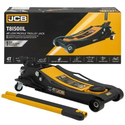 PODNOŚNIK HYDRAULICZNY SAMOCHODOWY NISKOPROFILOWY 4T ŻABA DWUTŁOKOWY 96-595MM NOŻNY PEDAŁ JCB (65573)