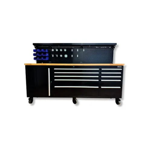 STÓŁ WARSZTATOWY MOBILNY 2133 X 508 X 915 / 1452 MM OŚWIETLENIE, LISTWA 230V USB-C