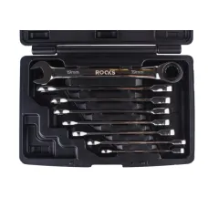 ROOKS OK-01.6000 — ZESTAW KLUCZY PŁASKO-OCZKOWYCH Z GRZECHOTKĄ 8 SZT. 8-19