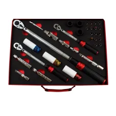 ROOKS WT01B1478 — ZESTAW KLUCZY DYNAMOMETRYCZNYCH 1/2, 3/8, 1/4, Z NASADKAMI, 33 CZ
