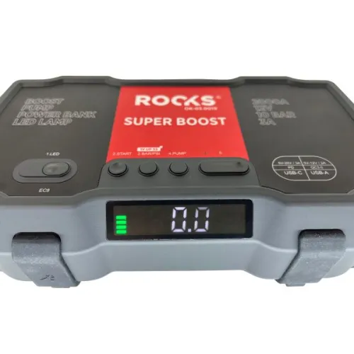 ROOKS SUPER BOOST, URZĄDZENIE ROZRUCHOWE Z KOMPRESOREM, 12V ROZRUCH: 1000A / 2000A - 10 BAR - 55,5 WH