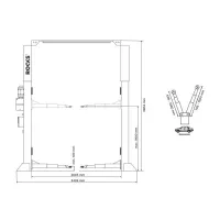PODNOŚNIK DWUKOLUMNOWY ELEKTROHYDRAULICZNY AUTOMATYCZNY 4T ŁĄCZONY GÓRĄ ARM 3-3 P: 2803MM WYS: 3904MM 400V OKG-4000GA ROOKS