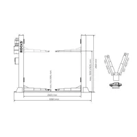 OUTLET! PODNOŚNIK DWUKOLUMNOWY ELEKTROHYDRAULICZNY AUTOMATYCZNY 4T ŁĄCZONY DOŁEM, NA RAMIE ARM 3-2 P: 2820MM 400V OKG-4000RA ROOKS