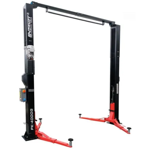 PODNOŚNIK DWUKOLUMNOWY ELEKTROHYDRAULICZNY AUTOMATYCZNY 4T ŁĄCZONY GÓRĄ ARM 2-2 P: 2640MM WYS: 3880MM 230V PK-4000G NORMET