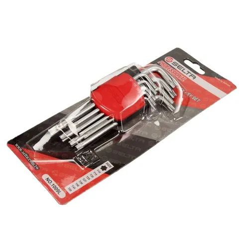 ZESTAW KLUCZY IMBUSOWYCH DŁUGICH TORX, W UCHWYCIE, 9 CZ, T10-T50