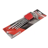 ZESTAW KLUCZY IMBUSOWYCH EXTRA DŁUGICH TORX SECURITY, W UCHWYCIE, 9 CZ, TS10-TS50
