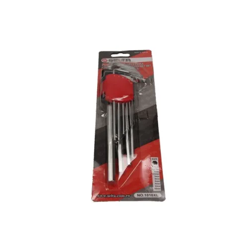 ZESTAW KLUCZY IMBUSOWYCH EXTRA DŁUGICH HEX, W UCHWYCIE, 10 CZ, 1,27-10 MM