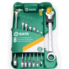 SATA ST08007ASJ — ZESTAW KLUCZY PŁASKO-OCZKOWYCH Z GRZECHOTKĄ, 8 EL.