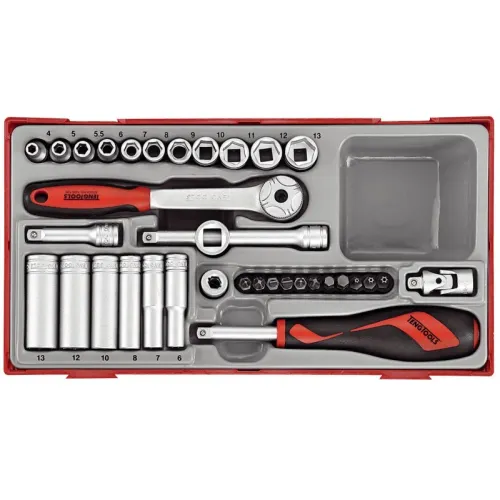 ZESTAWY KLUCZY NASADOWYCH. Z CHWYTEM 1/4 TENG TOOLS TT1435