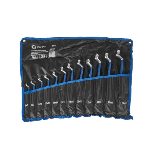KLUCZE OCZKOWE POLEROWANE Z GUMOWYM UCHWYTEM ANTISLIP, 6-32 MM, 12 EL.