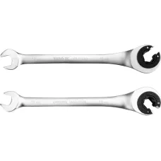 NARZEDZIA WARSZTAT YT-01332 — KLUCZ PŁASKO-OCZKOWY Z PÓŁOTWARTĄ GRZECHOTKĄ 10MM
